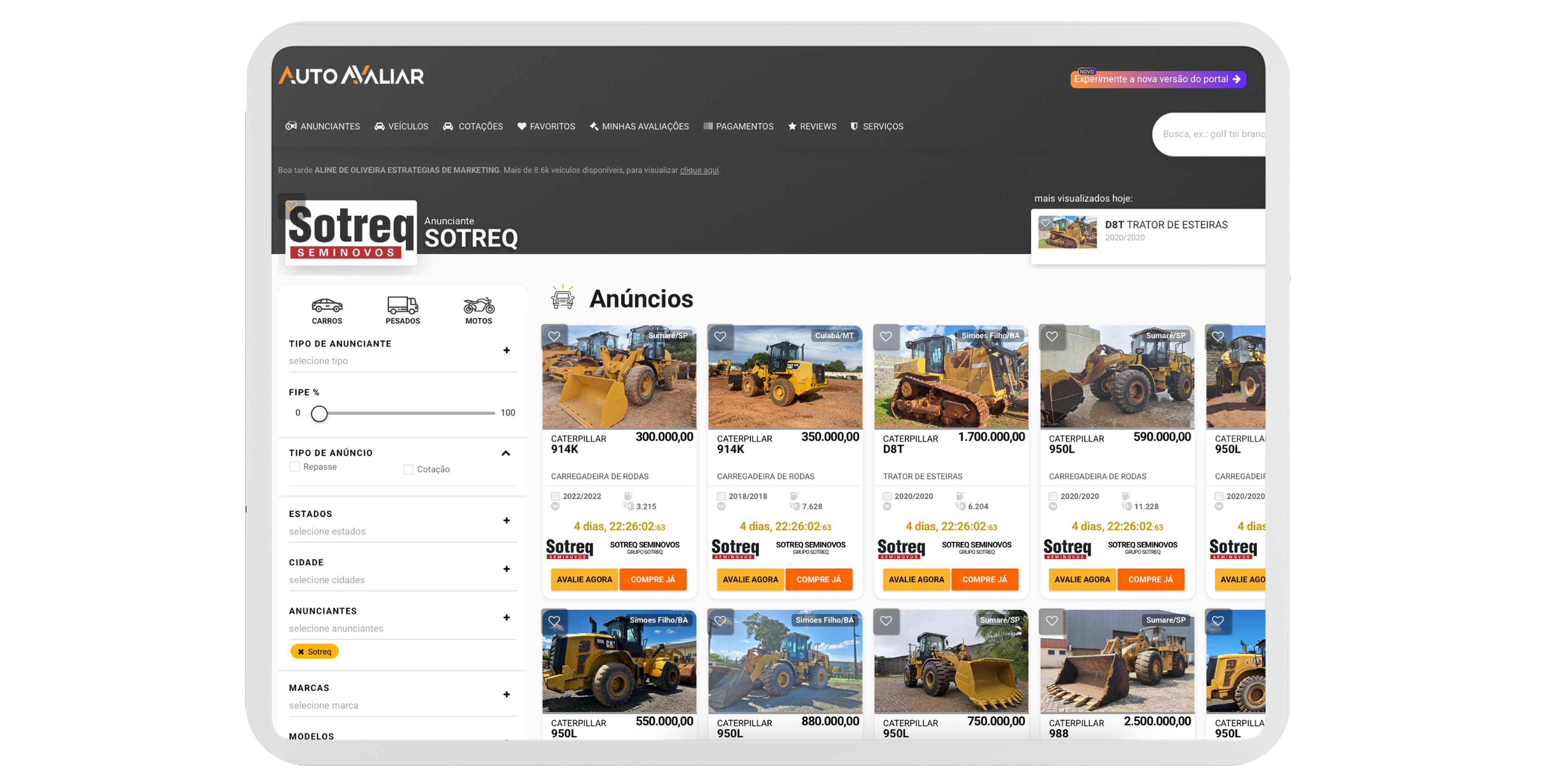 Plataforma de Máquinas Seminovas